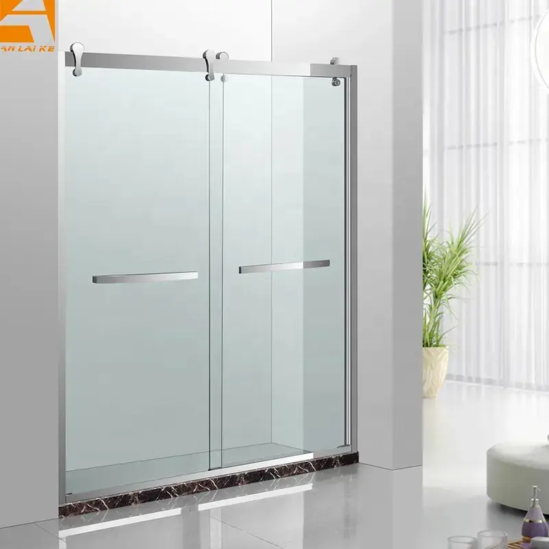 OEM Corner Shower tub door Folding door Clear Tempered Glass for bathroom (1)