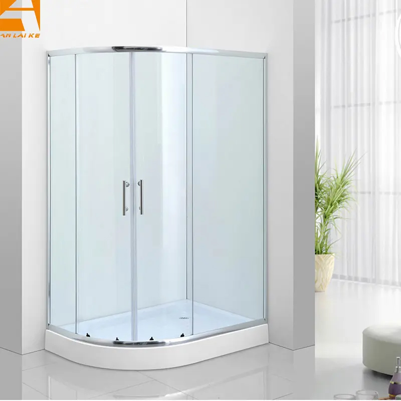 Affordable sliding door shower enclosure with curved base, left-right structure, model KF-2301C (1)